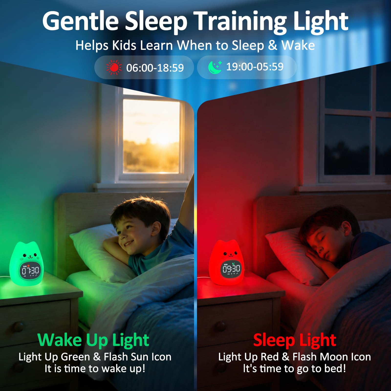 Aokpsrt display glowing green to signal ok-to-wake and encourage independent rising