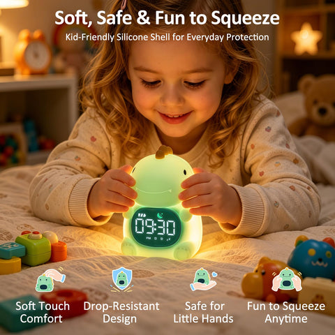 Aokpsrt on a toddler nightstand in a bedroom creating calm ambiance and routine cues