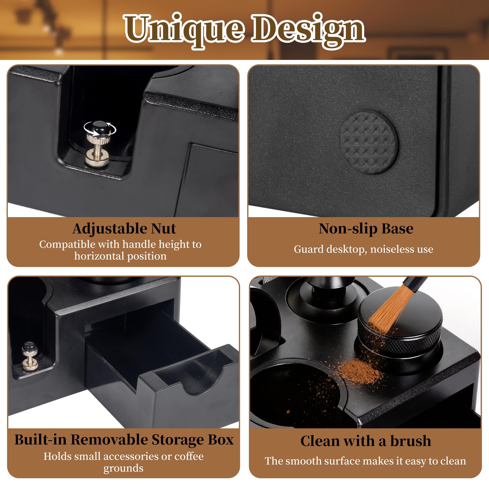 Aollewoiti cleaning brush and puck screen preventing channeling and keeping portafilter clean