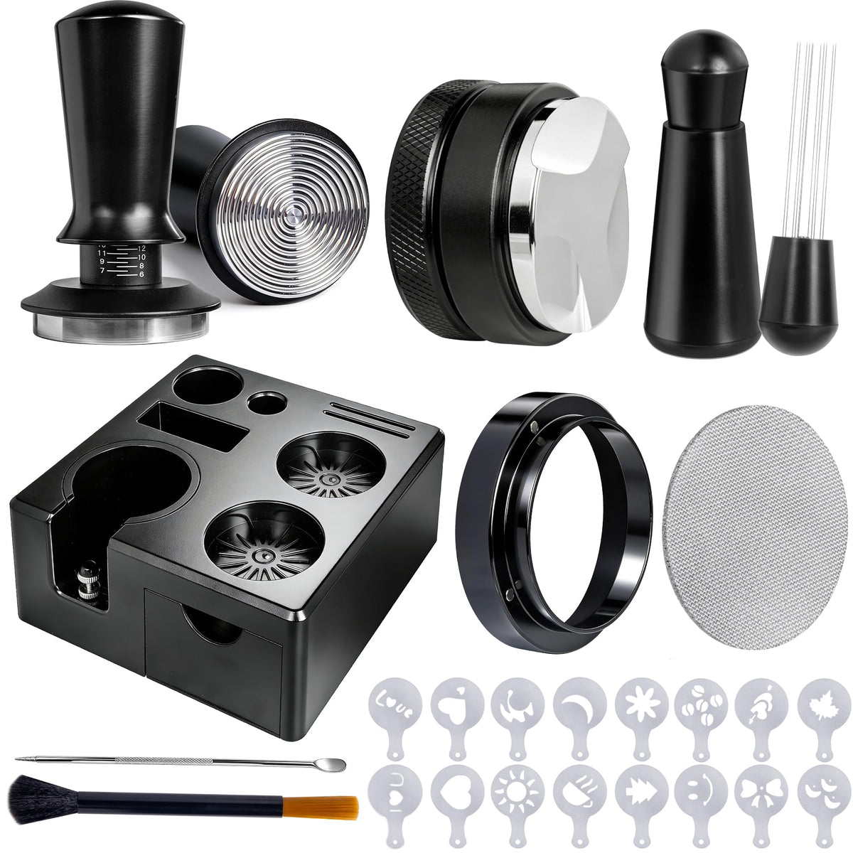 Aollewoiti front view showing full 9-piece kit for neat storage and quick access
