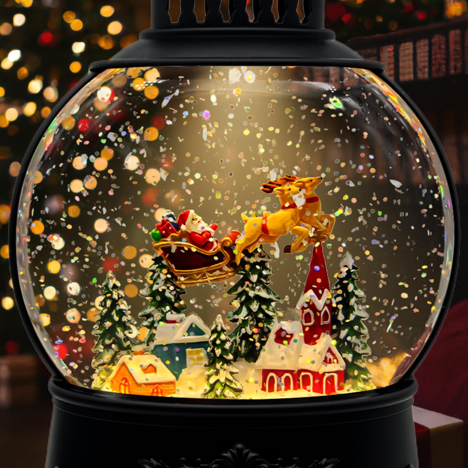 AOMIL lit at night with LEDs creating cozy holiday ambience in room