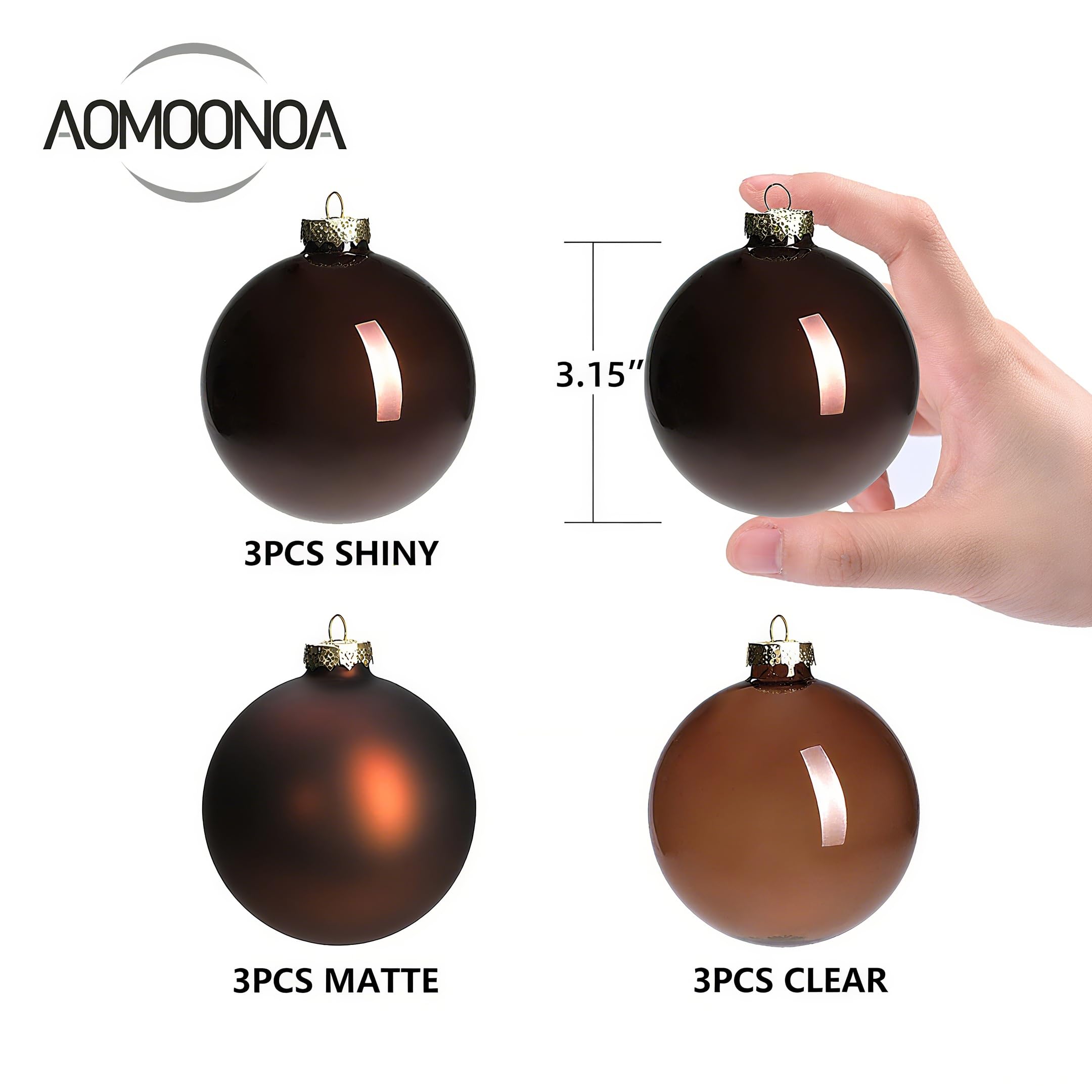 AOMOONOA close-up of matte brown bauble highlighting elegant texture