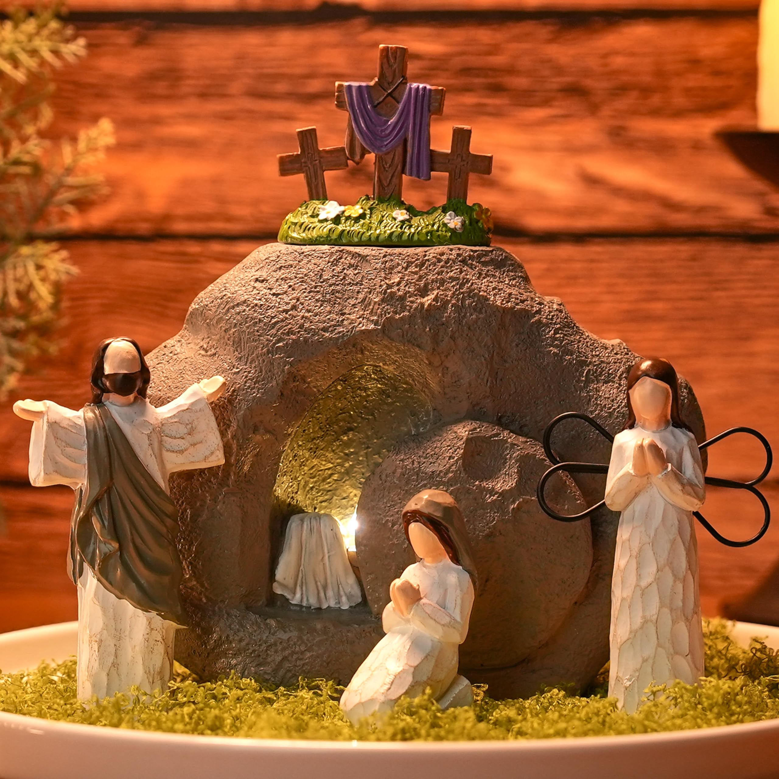 AOMOONOA front view of full Resurrection scene for devotional display