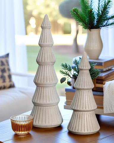 AOMOONOA gift-wrapped trees ready to present as tasteful holiday décor gift