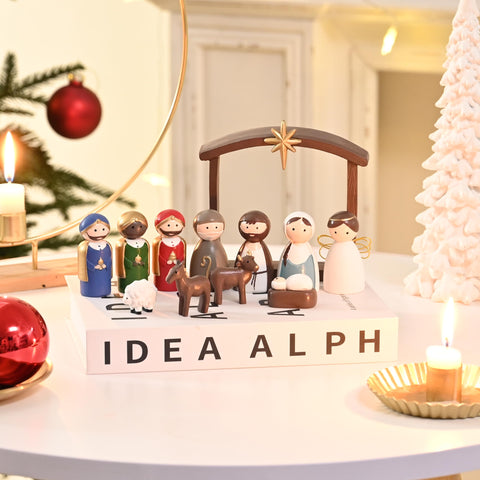AOMOONOA Mary, Joseph and Baby Jesus miniatures for storytelling and display