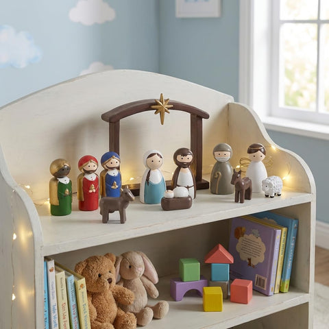 AOMOONOA tabletop mantel display demonstrating subtle holiday decor integration