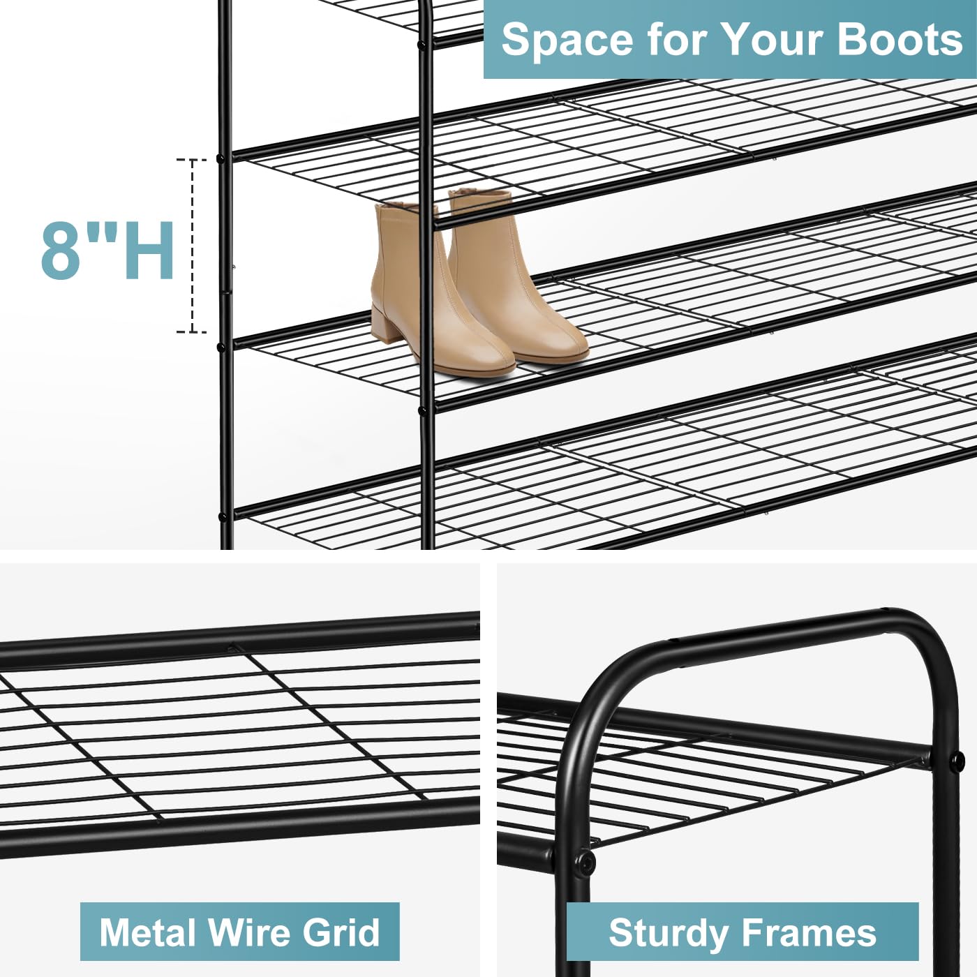 AOODA showing tall boots on removed-tier space for boot storage