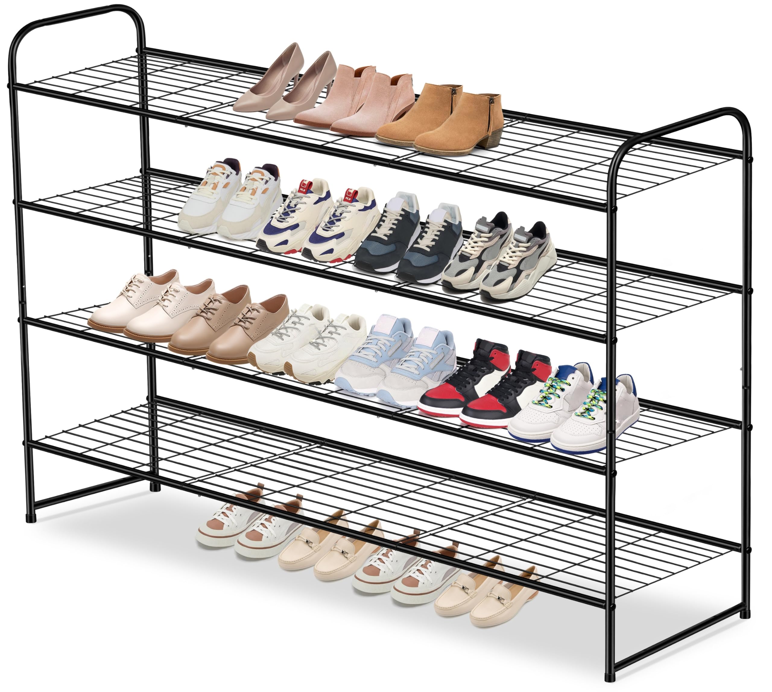 AOODA front view of assembled shoe rack showing organized benefit