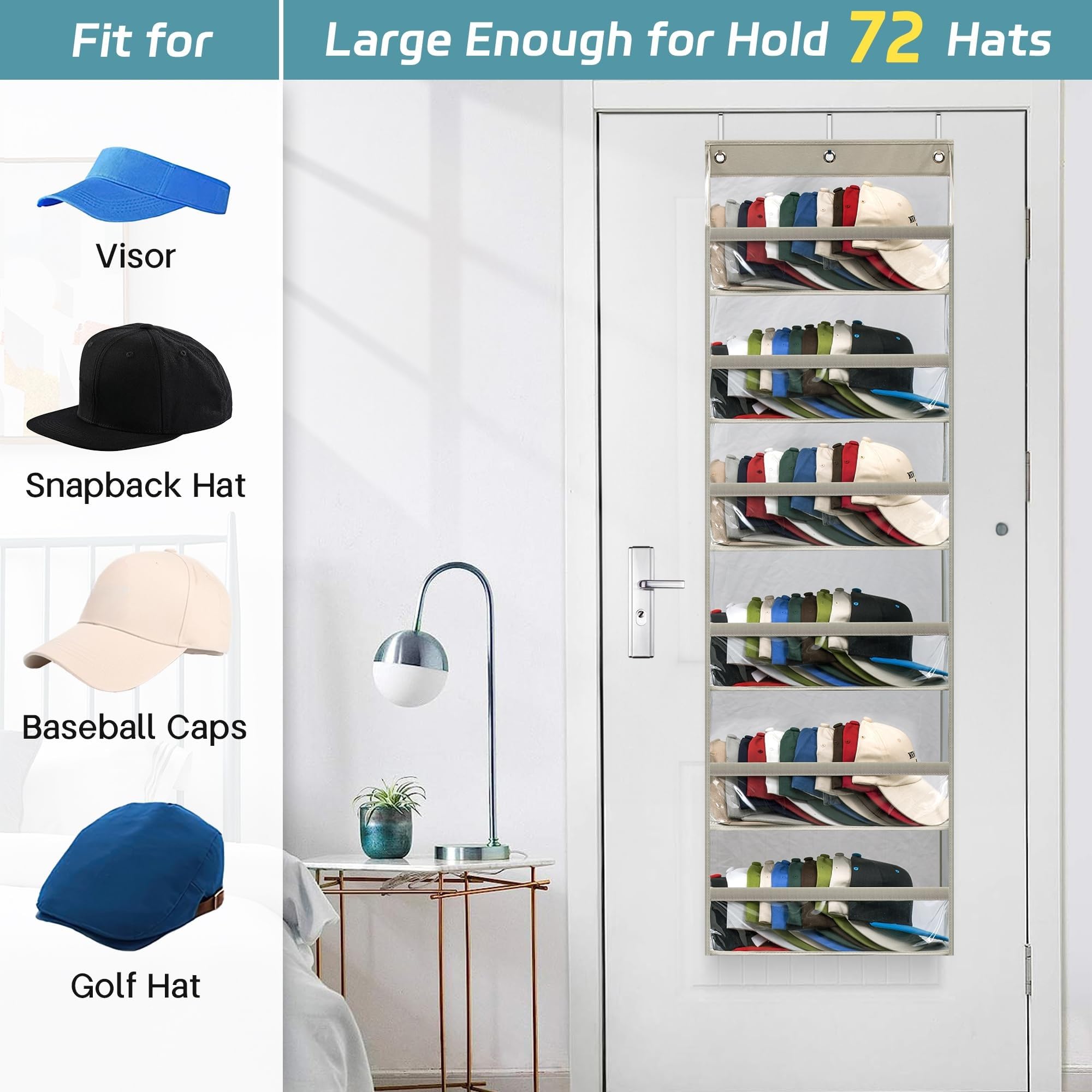 AOODA loaded hat rack displaying many caps for easy selection