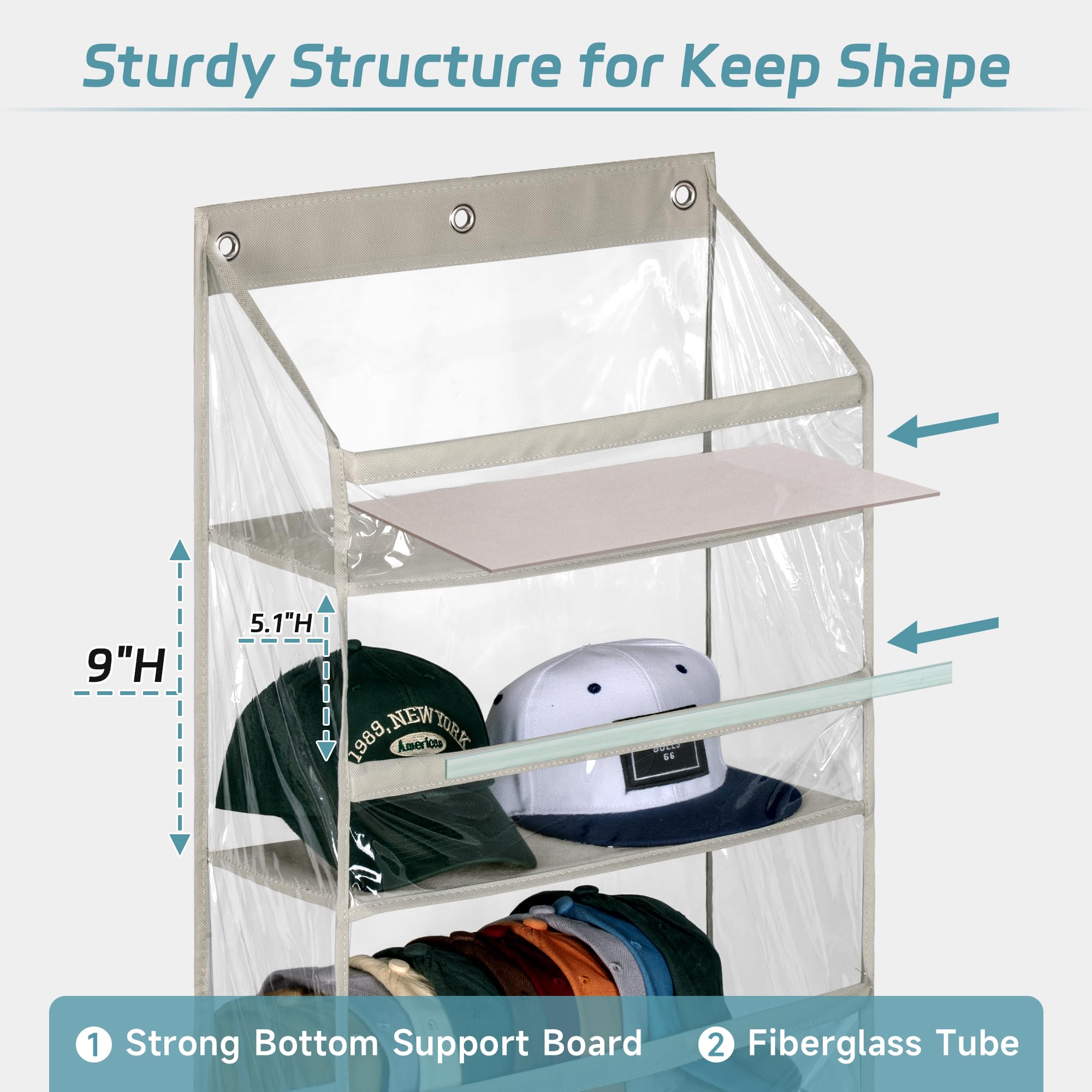 AOODA metal reversible hooks and hanging mechanism for easy installation