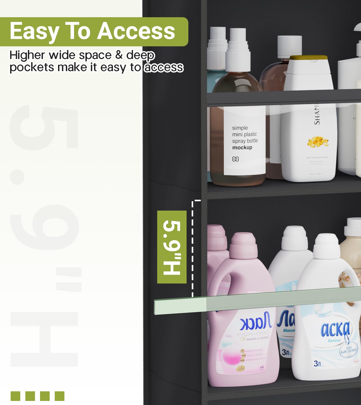 AOODA hanging in nursery storing diapers and bottles to save floor space