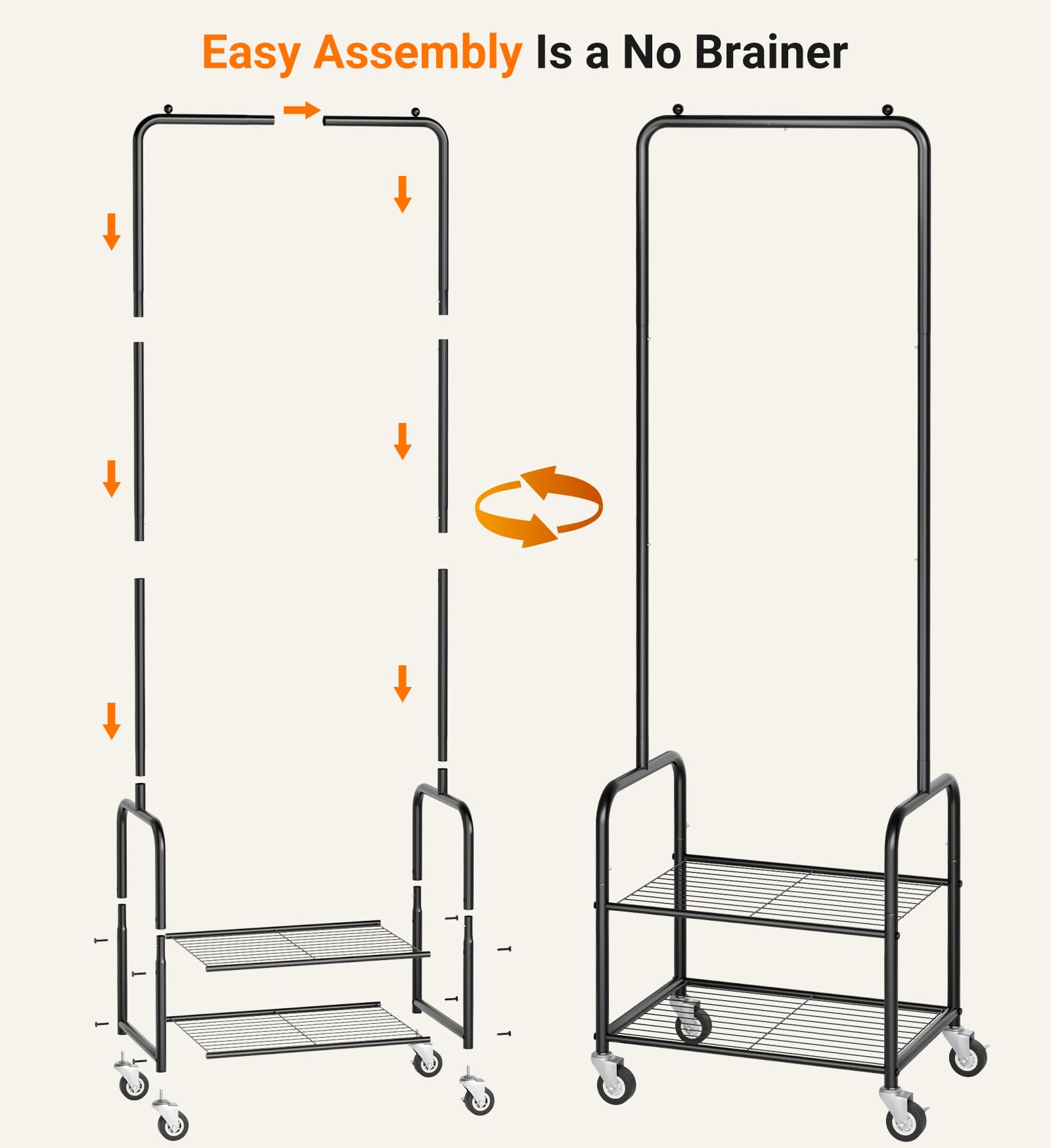AOODA rack beside a person showing scale and how it fits small rooms