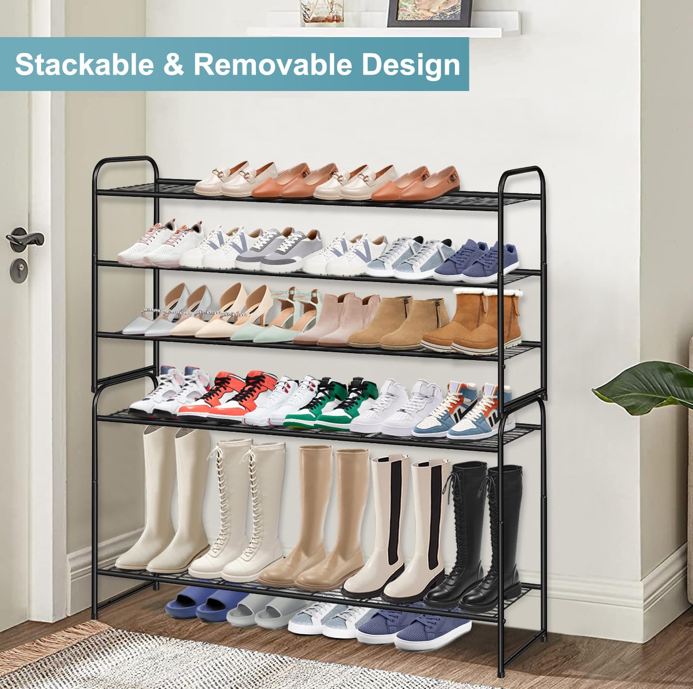 AOODA loaded with sneakers and boots showing high-capacity benefit