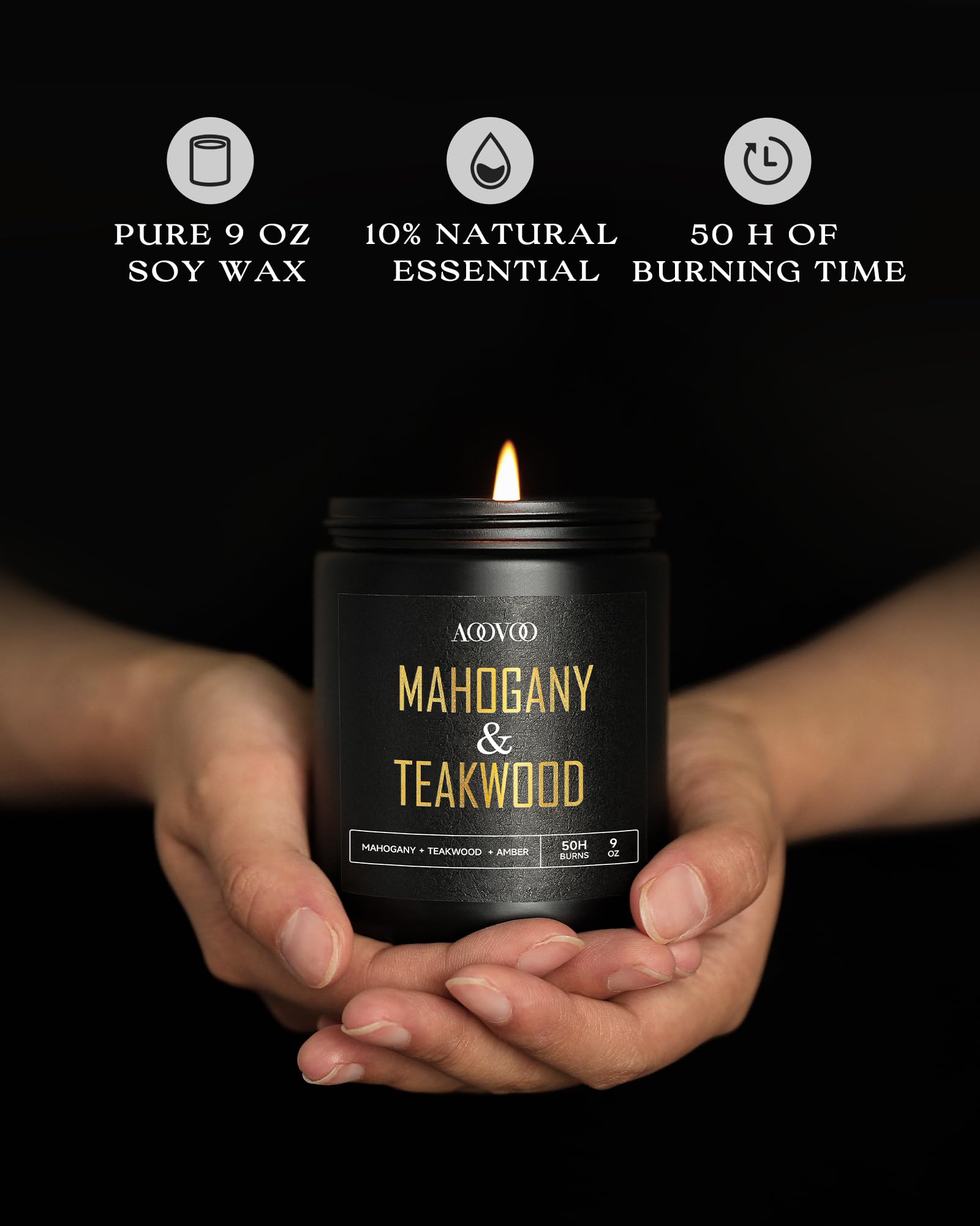 AOOVOO melt pool and soy wax texture demonstrating clean burn benefit