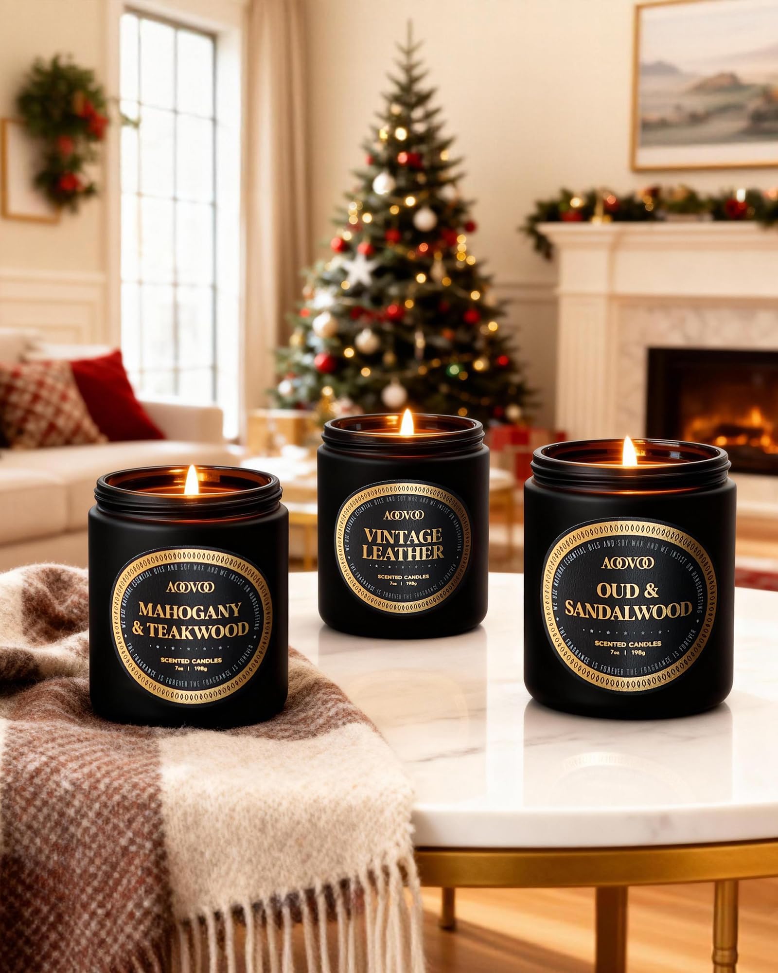 AOOVOO Whiskey Caramel candle poured showing rich texture and inviting sweetness