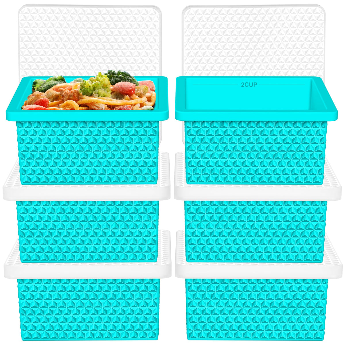 Aopigavi front view of stacked trays with lids showing neat storage benefit