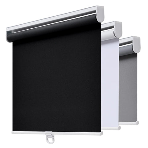 AOSKY front view showing packed roller shade and label for quick identification and fit