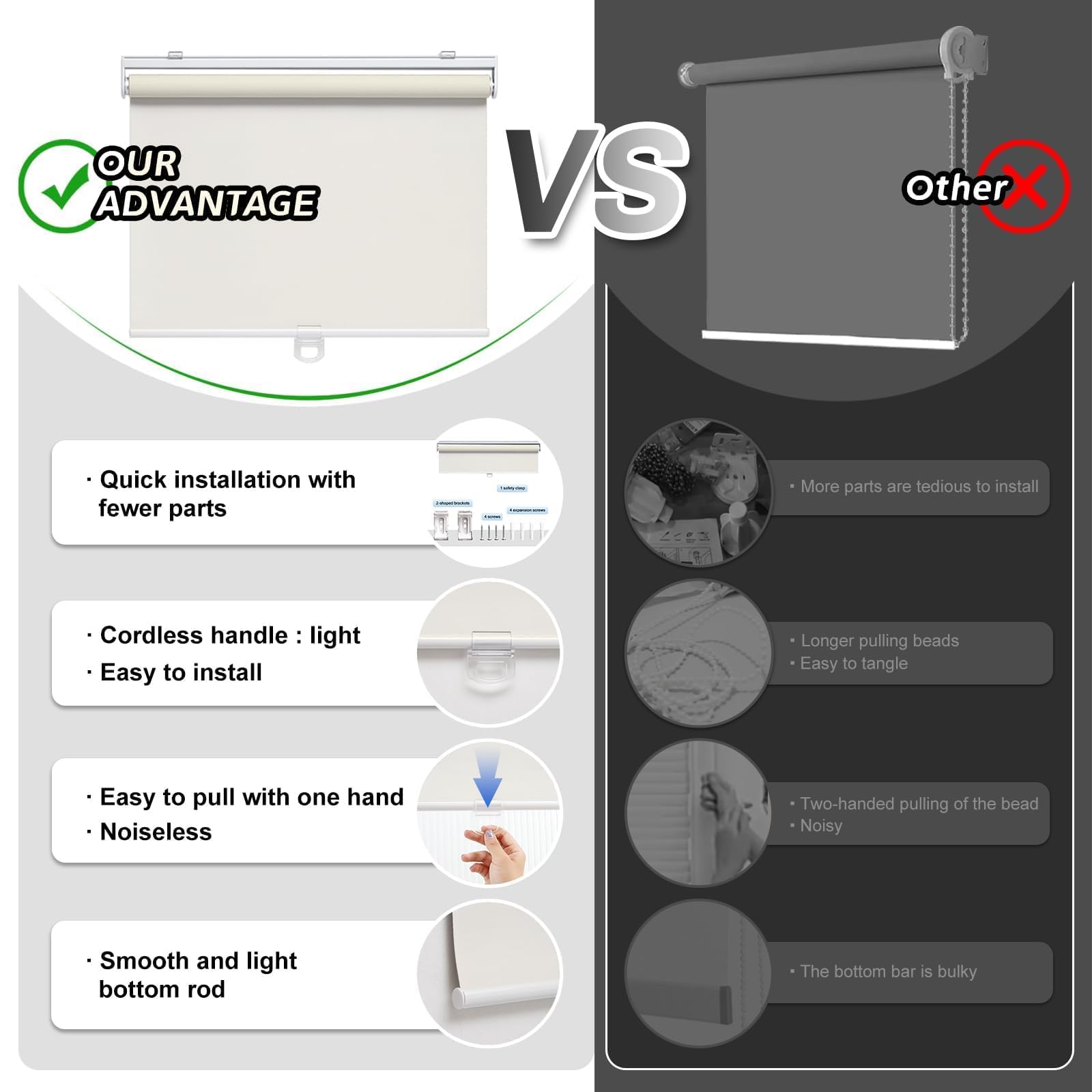 AOSKY installed in bedroom improving darkness and privacy in lifestyle setting