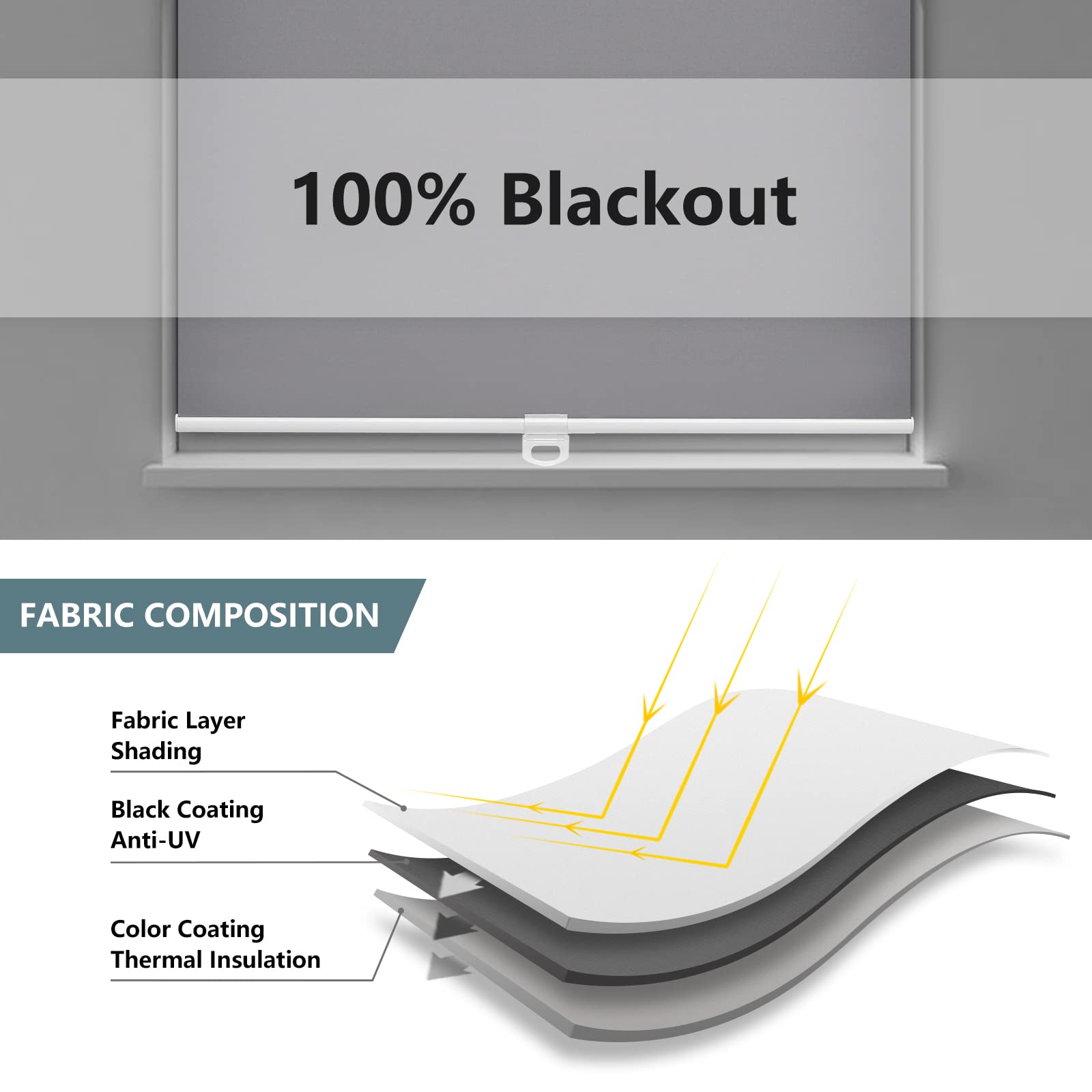 AOSKY mounted grey shade in bedroom illustrating privacy and calm atmosphere