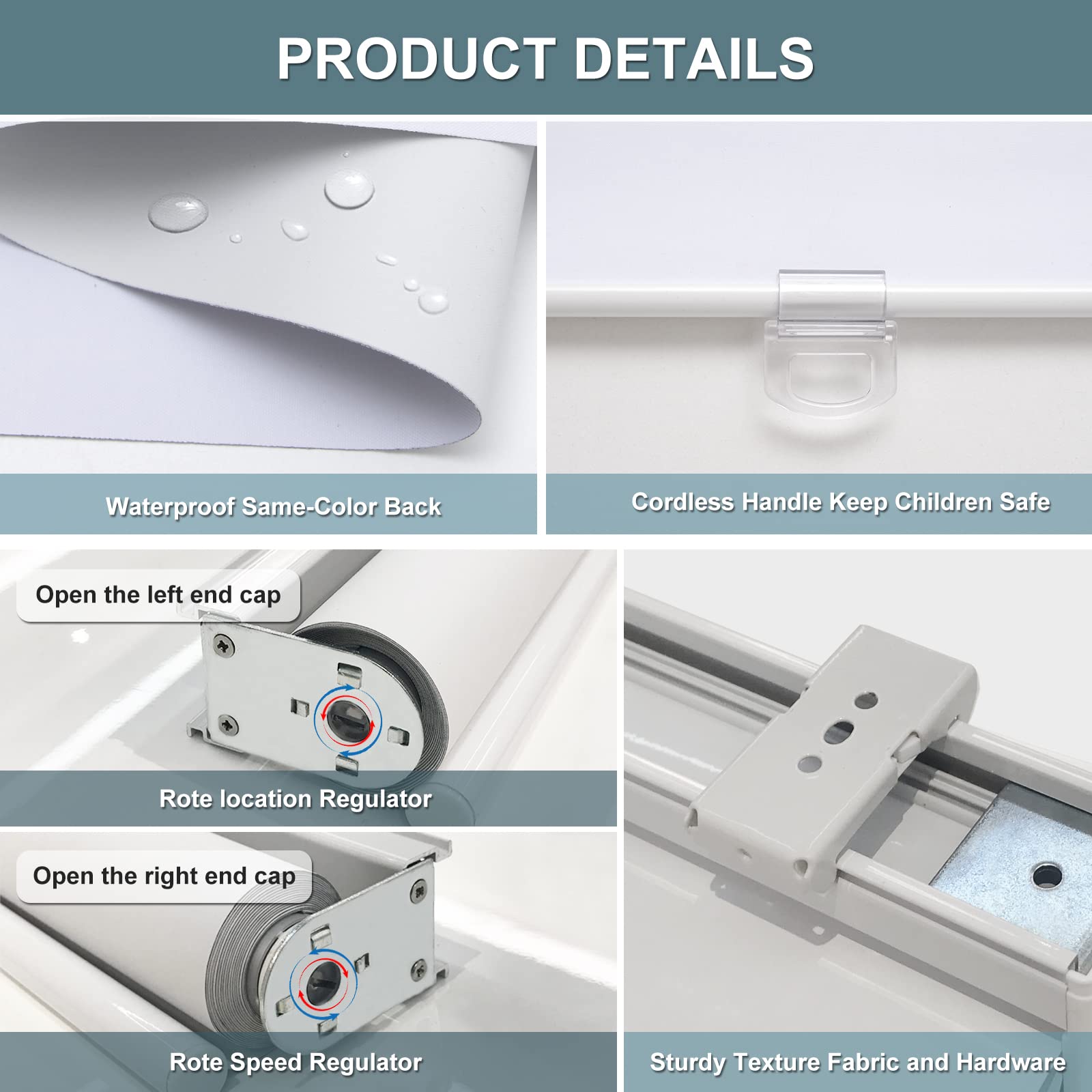 AOSKY packaged roller blind with accessories showing easy installation benefit