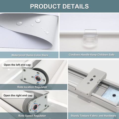 AOSKY packaged roller blind with accessories showing easy installation benefit
