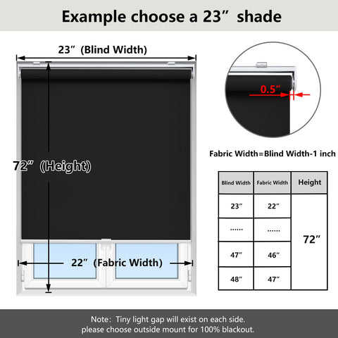 AOSKY size comparison with ruler illustrating 23 by 72 inch fit and proper coverage