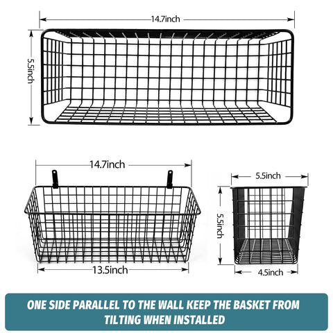 AOZITA basket hung in kitchen holding fruits and jars for countertop clearing