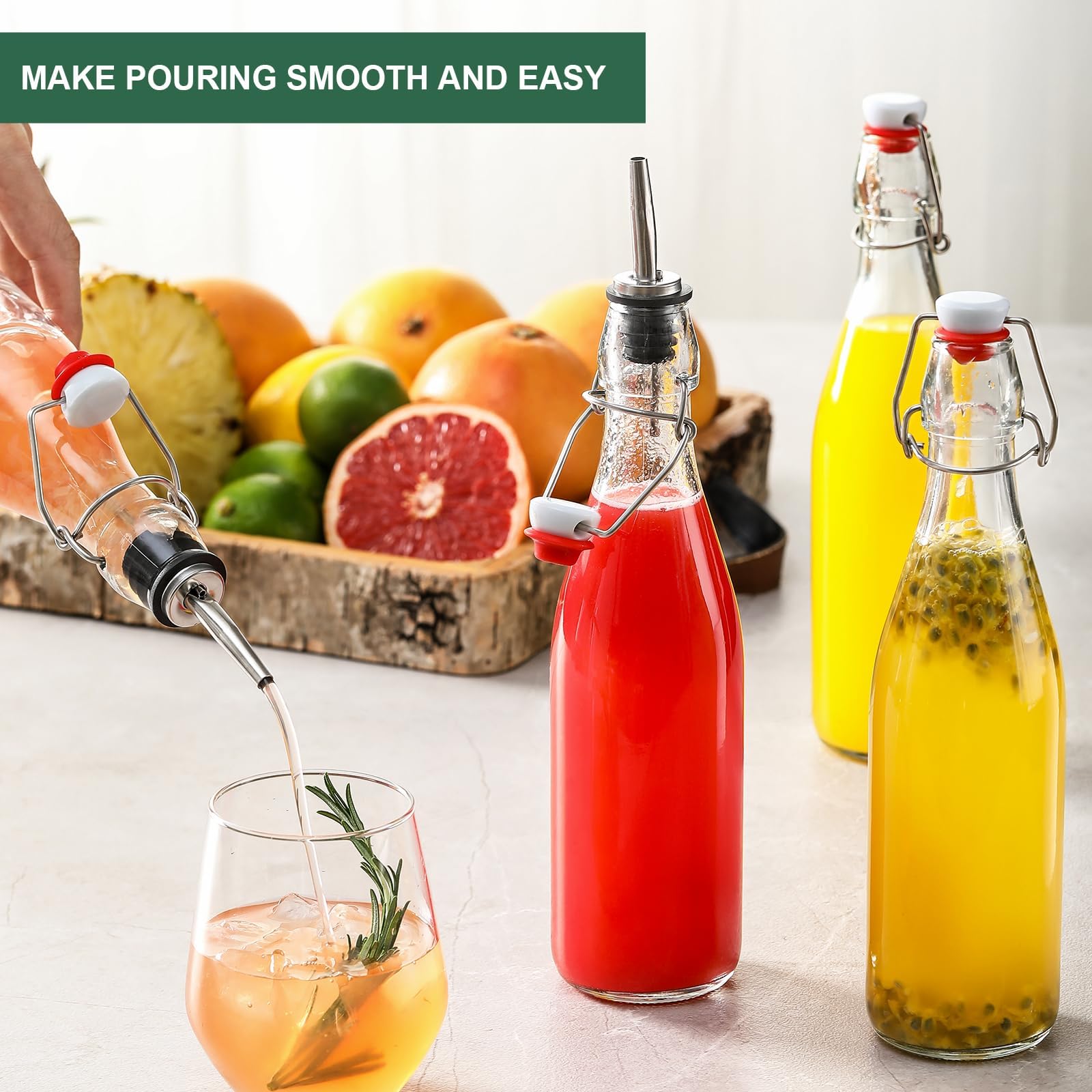 AOZITA bottles filled with kombucha demonstrating carbonation retention