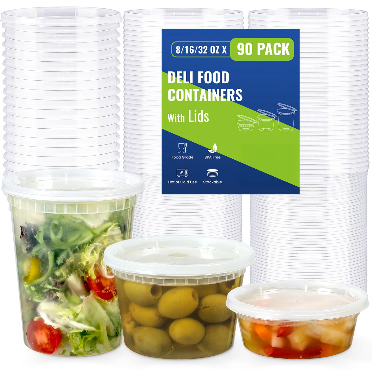 AOZITA front packaging showing 90-set and size variety for organized storage