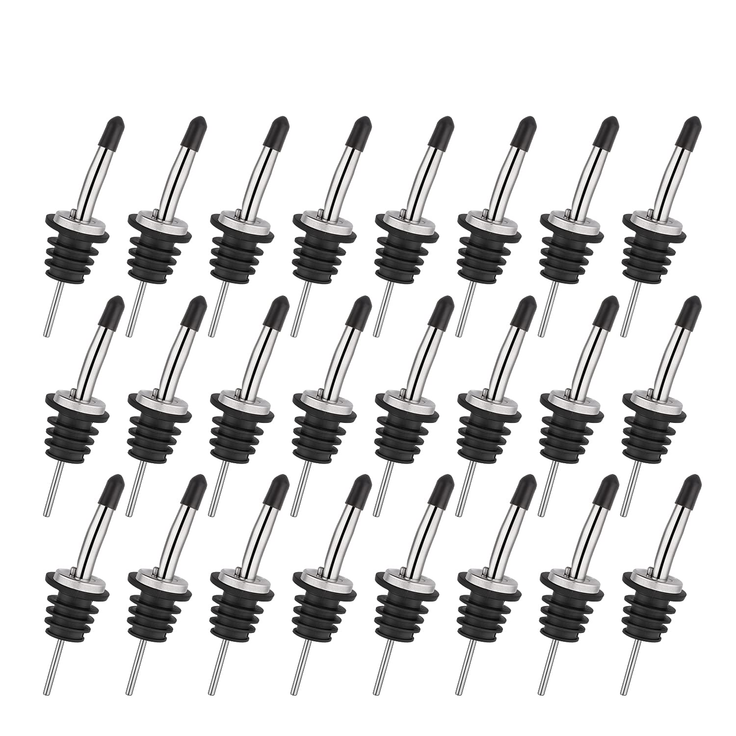 AOZITA front pack showing 48 stainless pourers and caps, durable storage benefit
