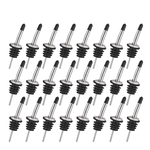 AOZITA front pack showing 48 stainless pourers and caps, durable storage benefit