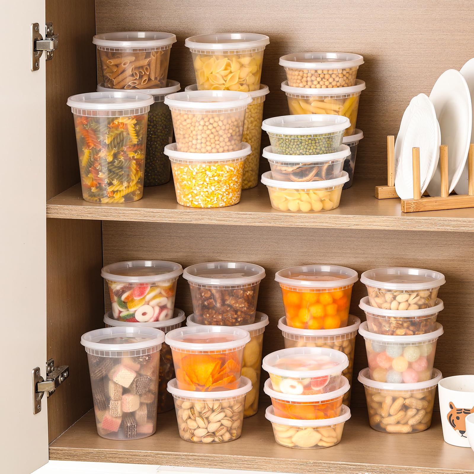 AOZITA containers in dishwasher top rack proving easy cleanup convenience