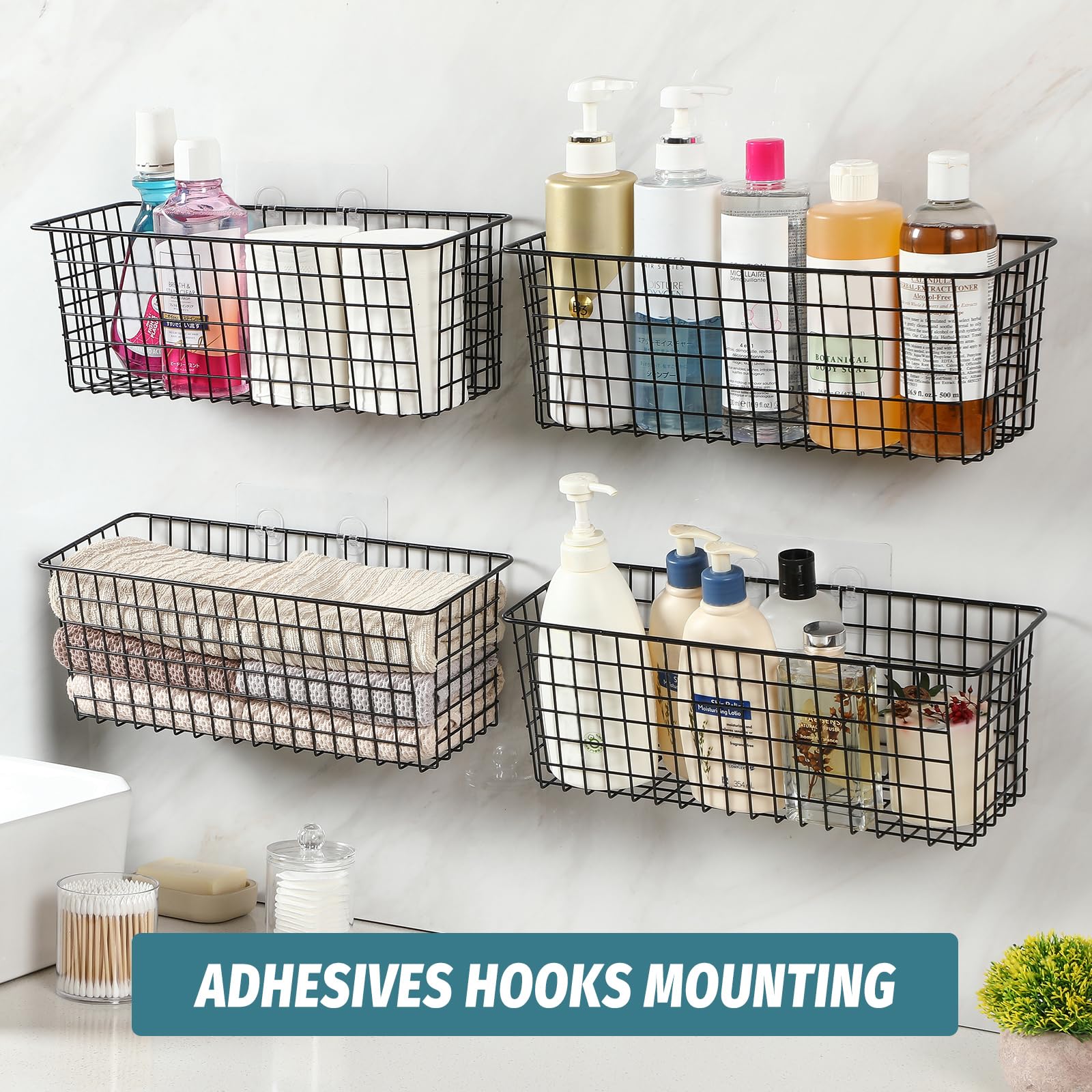 AOZITA adhesive hook on tile demonstrating no-drill installation convenience