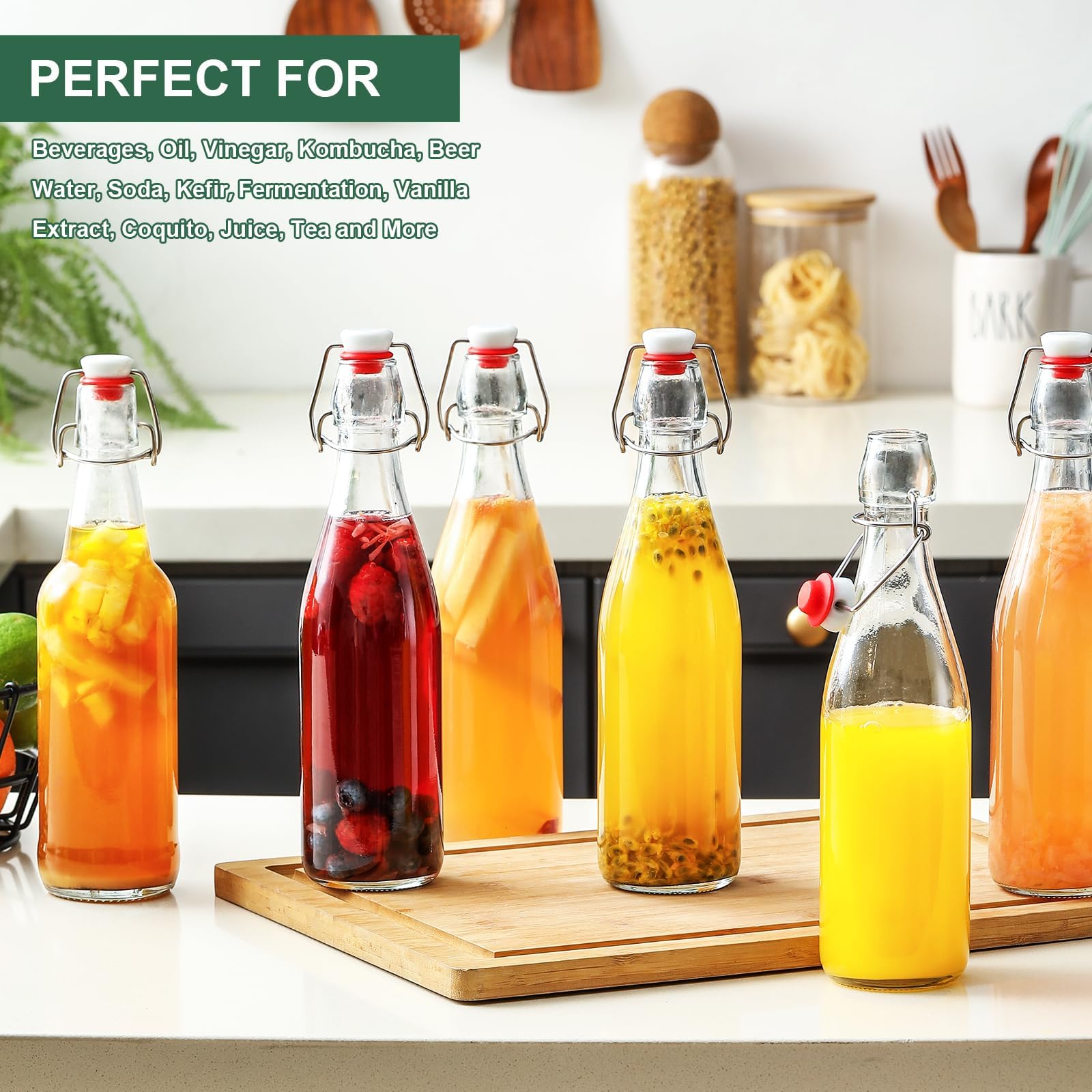 AOZITA bottle beside a drinking glass showing 16oz size scale