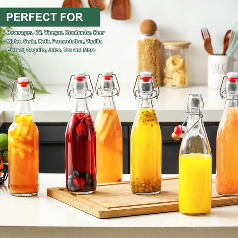 AOZITA bottle beside a drinking glass showing 16oz size scale