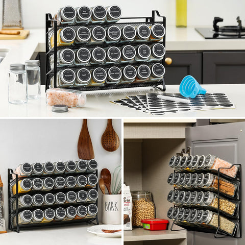 AOZITA spice rack next to common kitchen items to show compact size and capacity