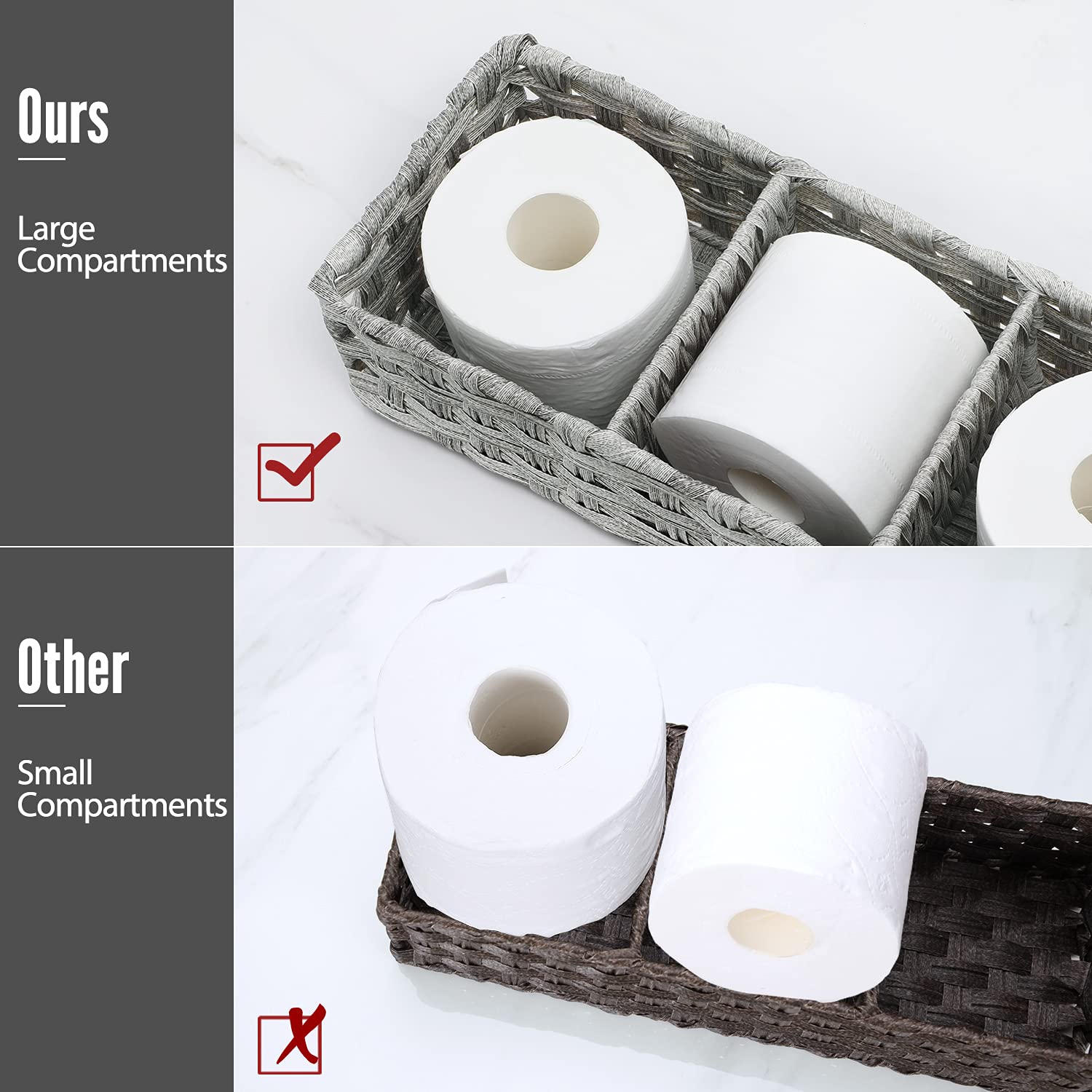 aozita top view revealing compartments and divider for neat separation