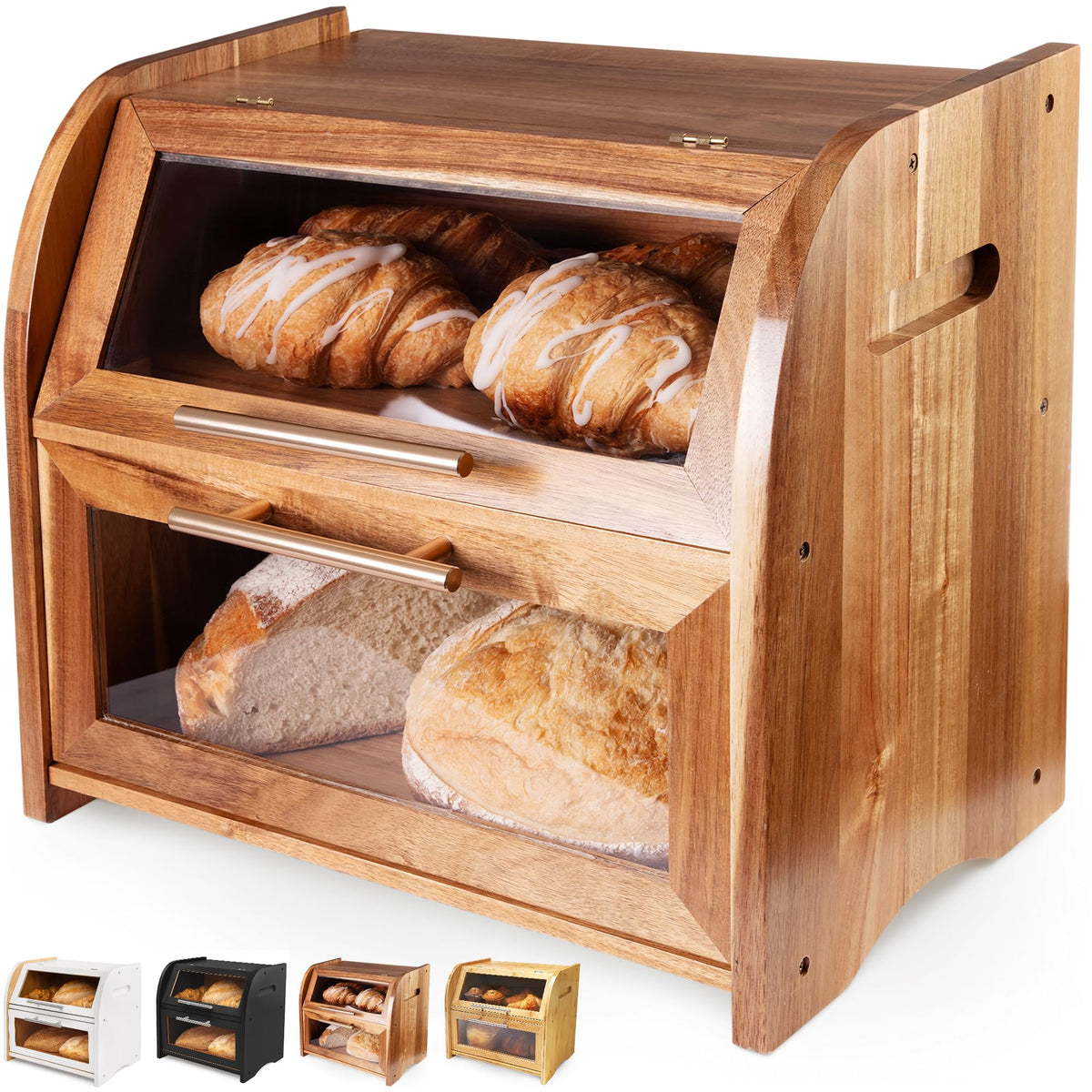 Apace Living Arise front view showing two-tier storage and magnetic doors for organization