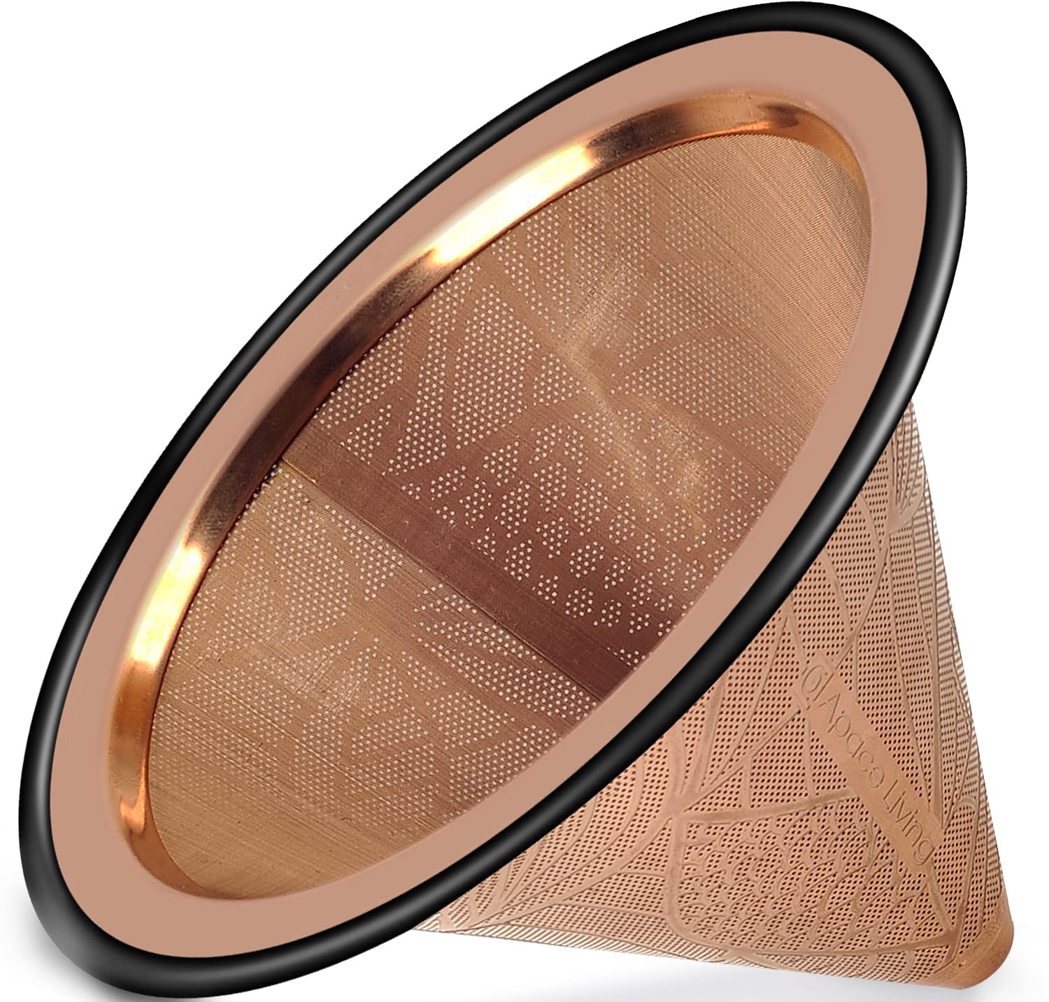 Apace Living front view of stainless steel filter shows sleek design and stable rim benefit