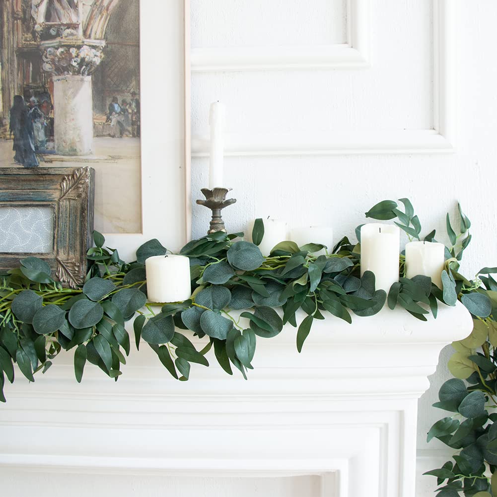 Apeair eucalyptus garland draped on wedding arch creating instant backdrop benefit