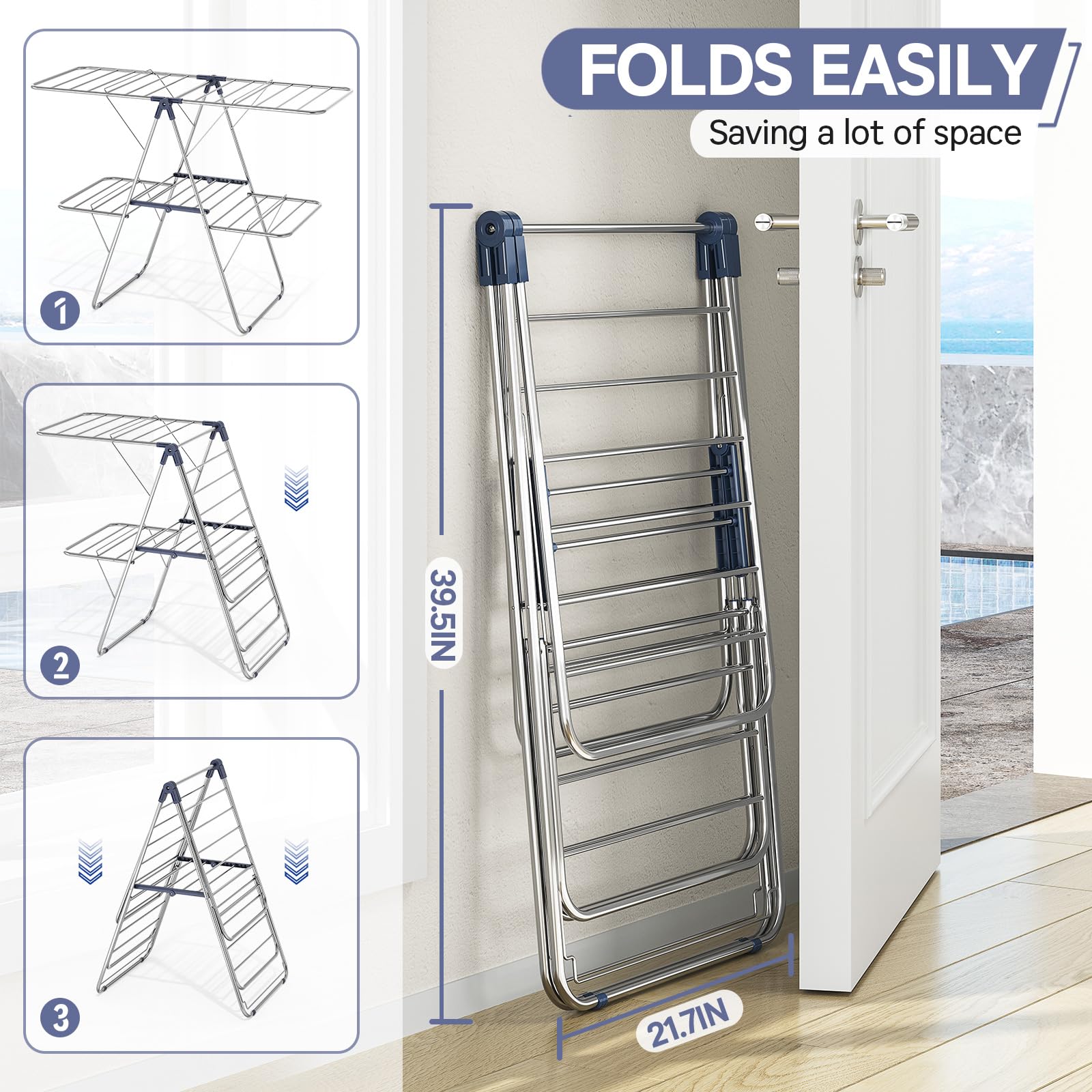 APEXCHASER folded flat for storage showing compact space saving