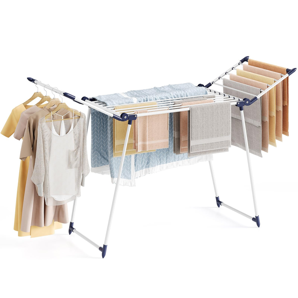 APEXCHASER full-size drying rack front view shows large capacity and organized drying