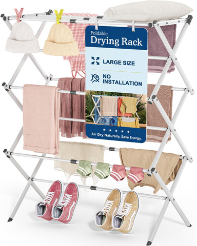 APEXCHASER front view of oversize drying rack showing large capacity and tiers