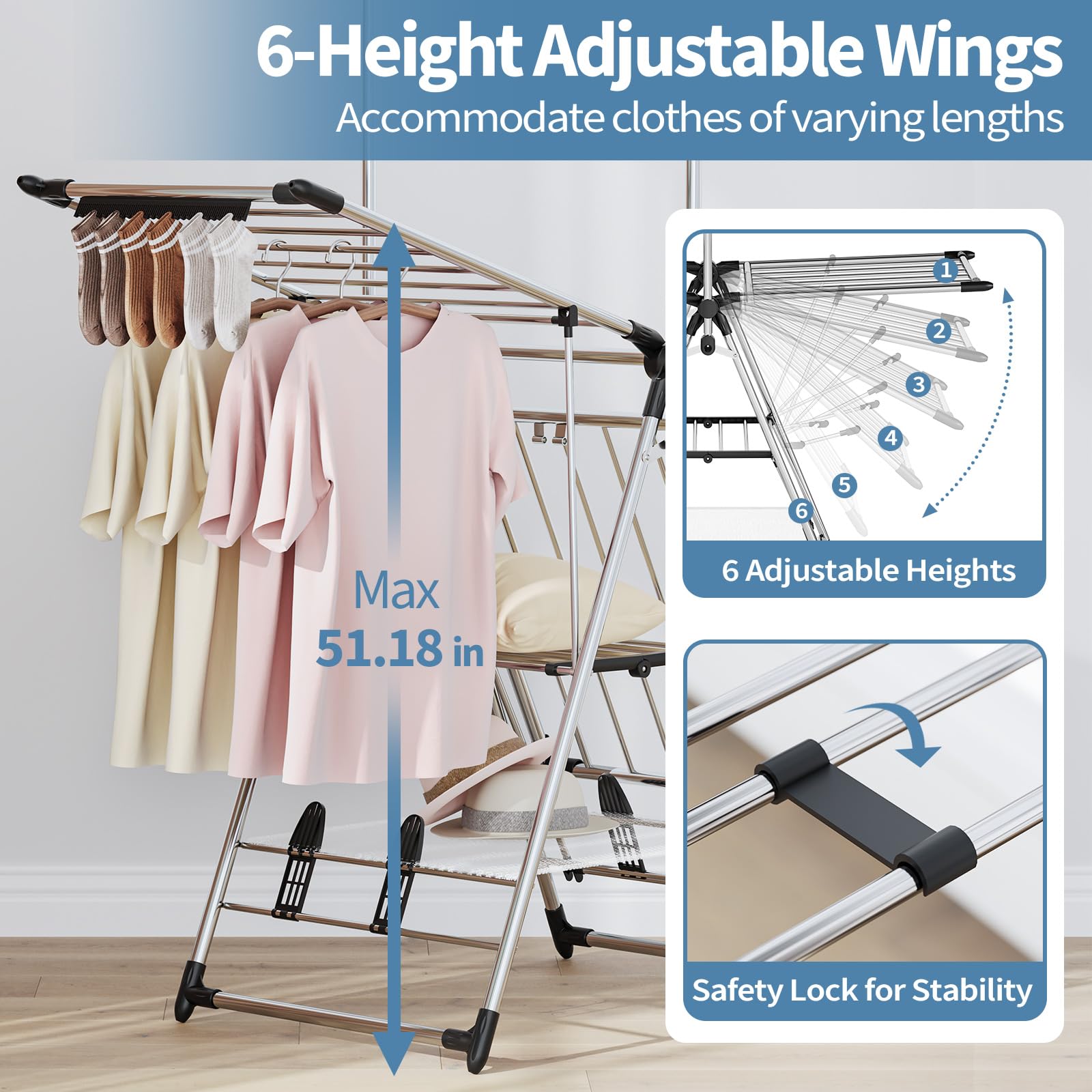 APEXCHASER sock clips and shoe racks detail keeping small items secure