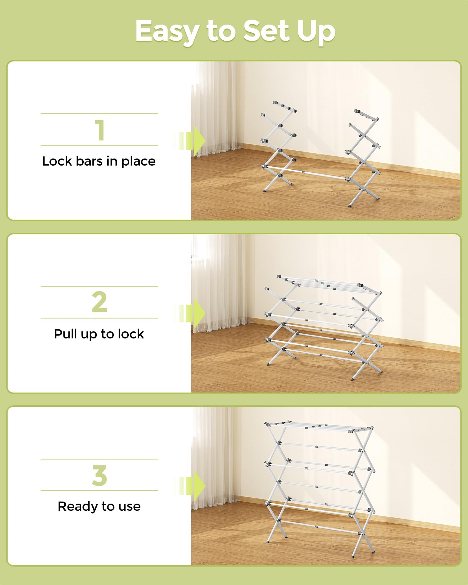 APEXCHASER rack with baby clothes and towels for gentle garment care