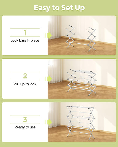 APEXCHASER rack with baby clothes and towels for gentle garment care