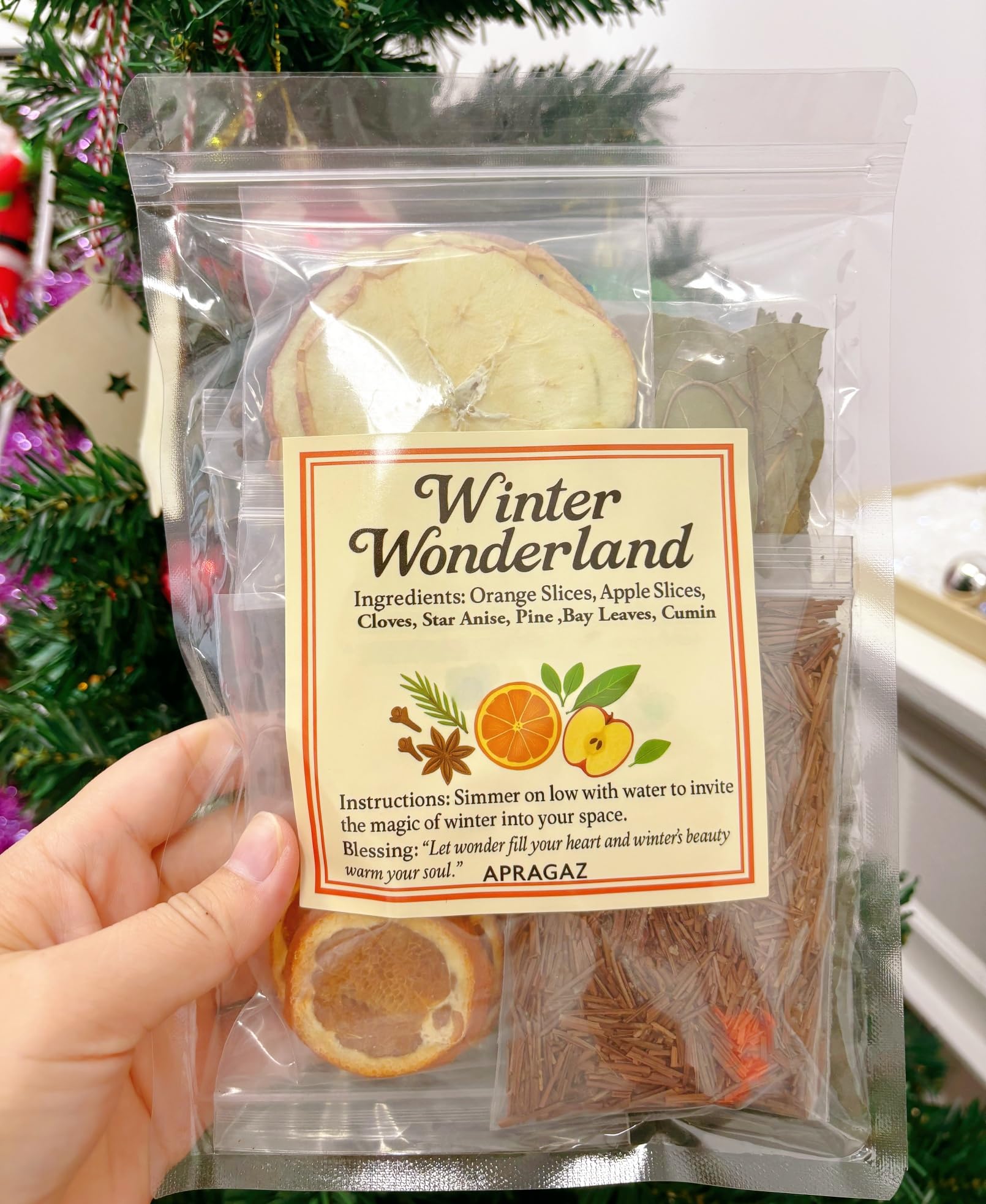 apragaz product label and scent names visible explaining blend options benefit: easy selection