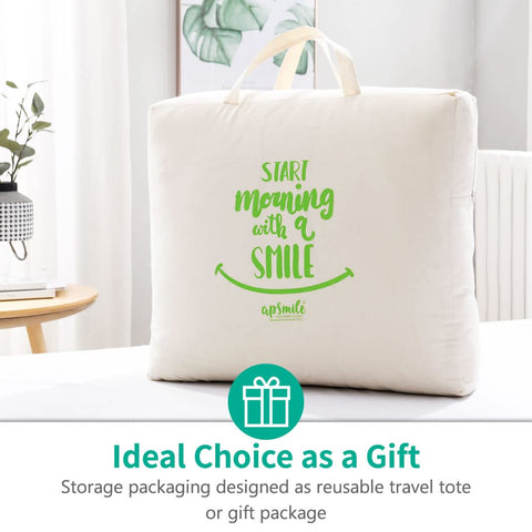 APSMILE bedroom styling with duvet showing cozy, all-season use