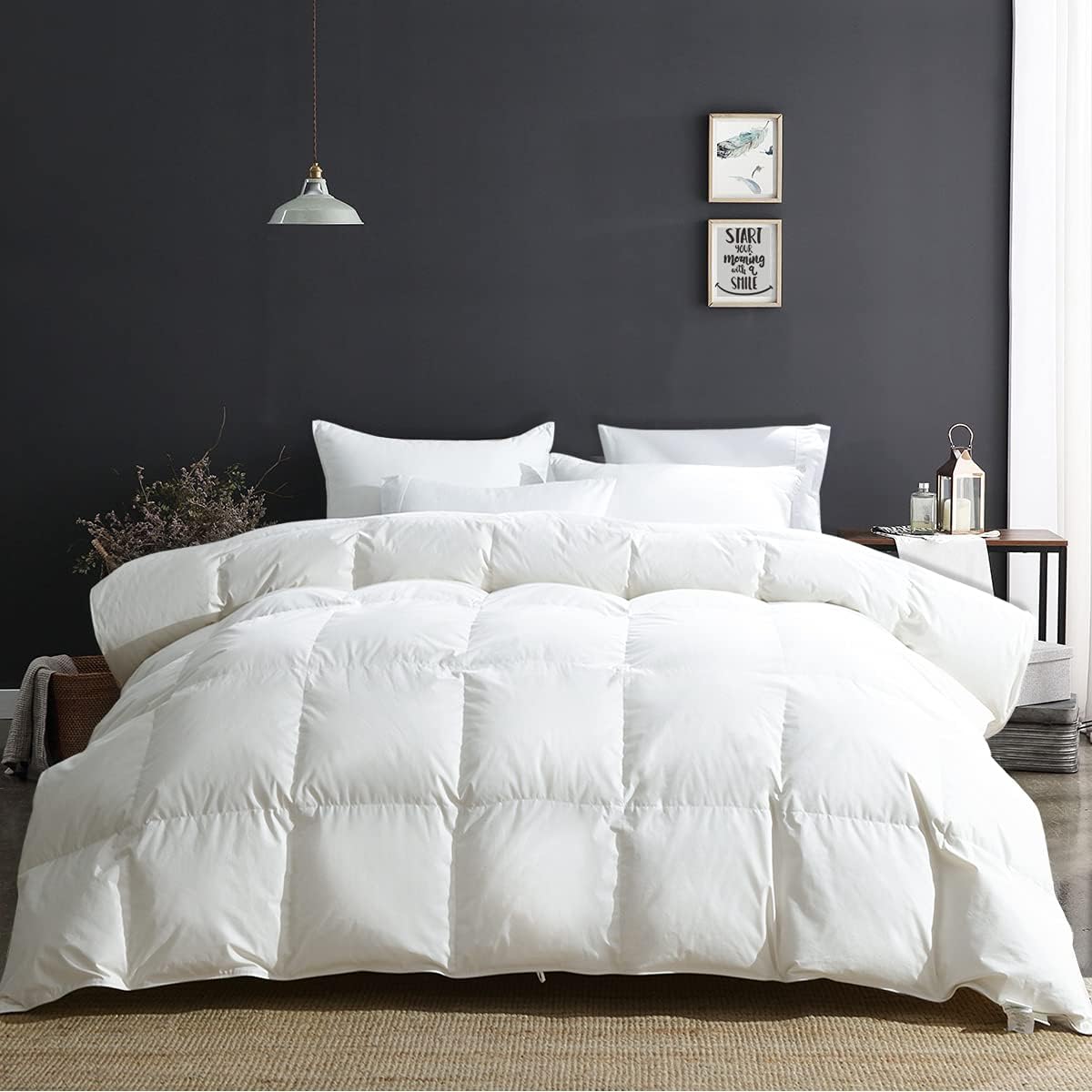 APSMILE king duvet insert front view showing full loft and shape benefit: cozy comfort