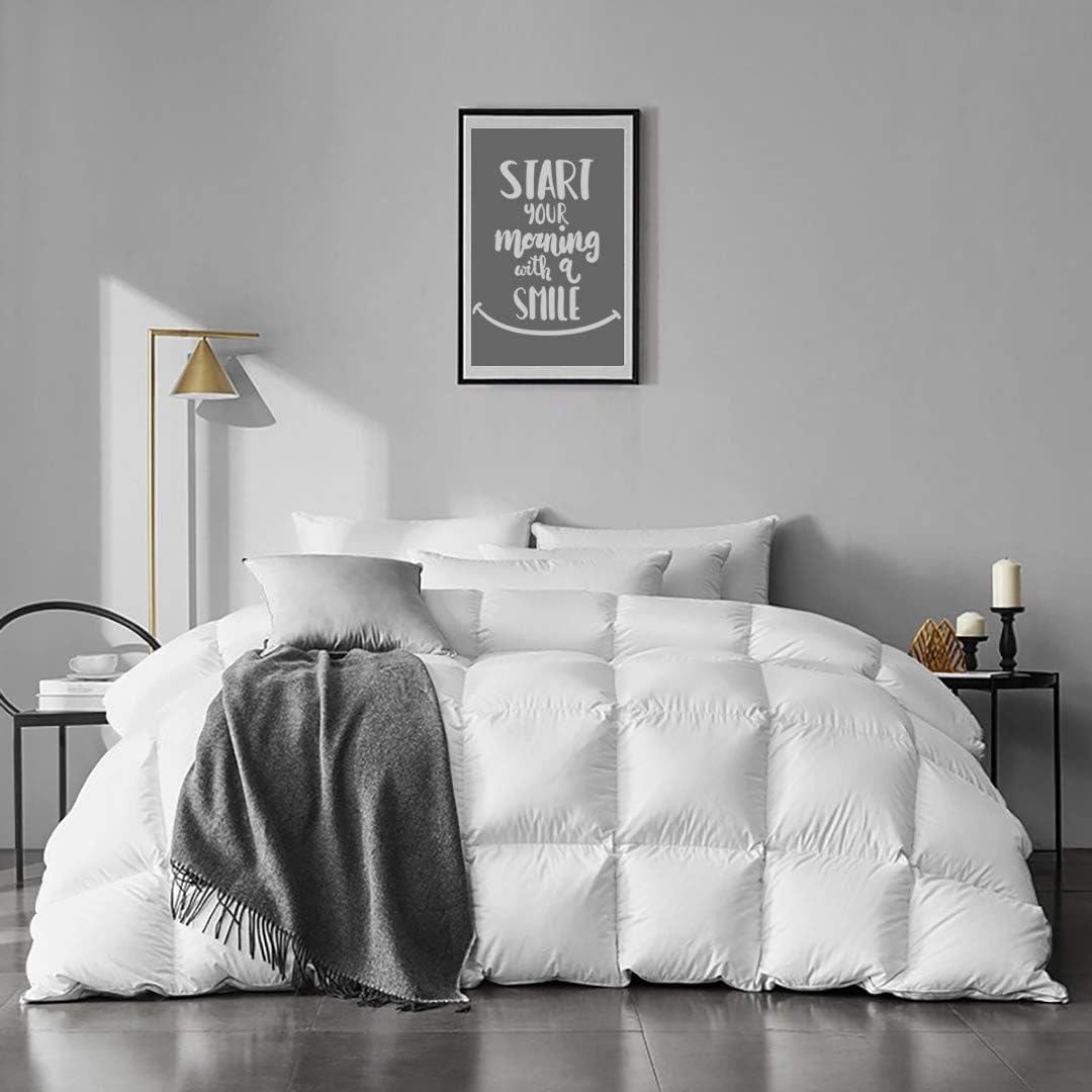 APSMILE oversized king comforter front view showing full overhang and plush look